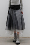 marc le bihan black and white wrap skirt 2573 E23 PMLB1